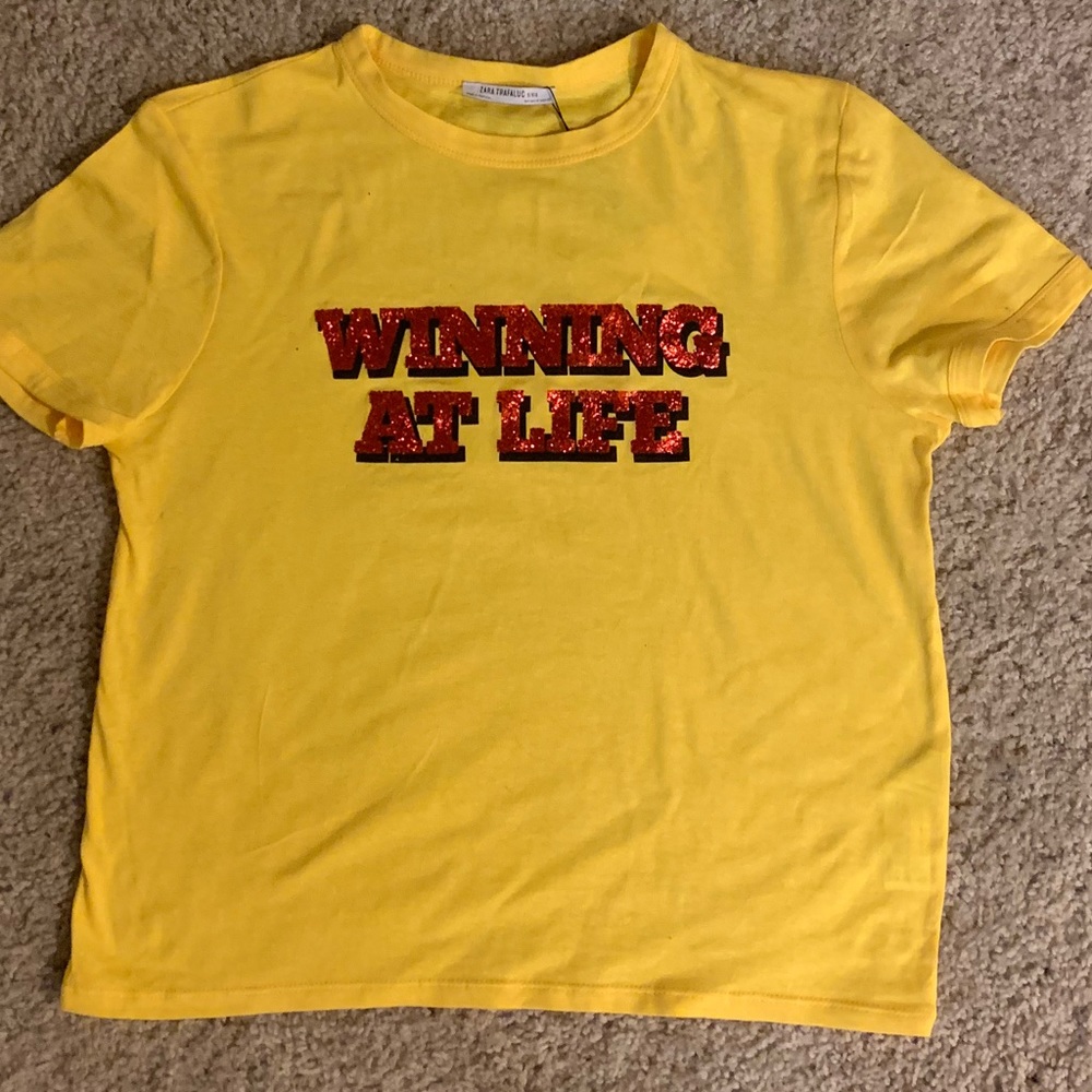 Zara Winning In Life Graphic T-Shirt